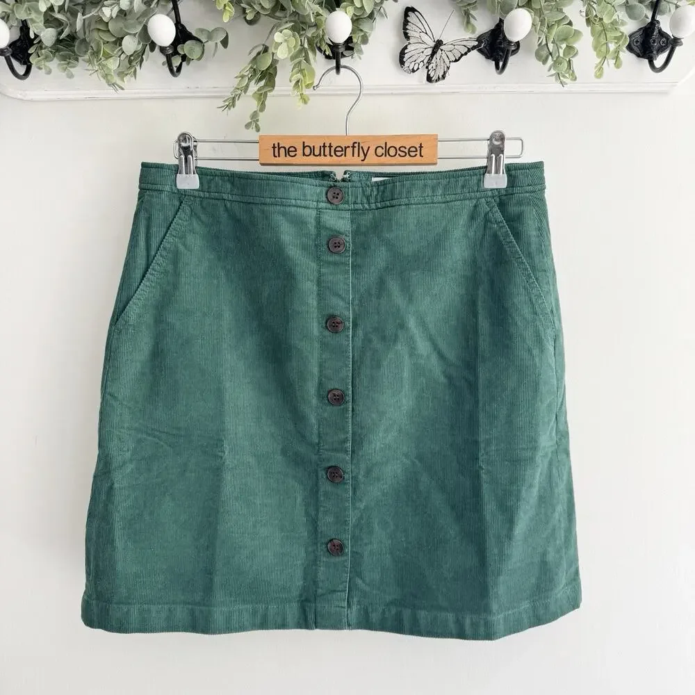 J. Crew Green corduroy mini skirt size 10 new with tag KD