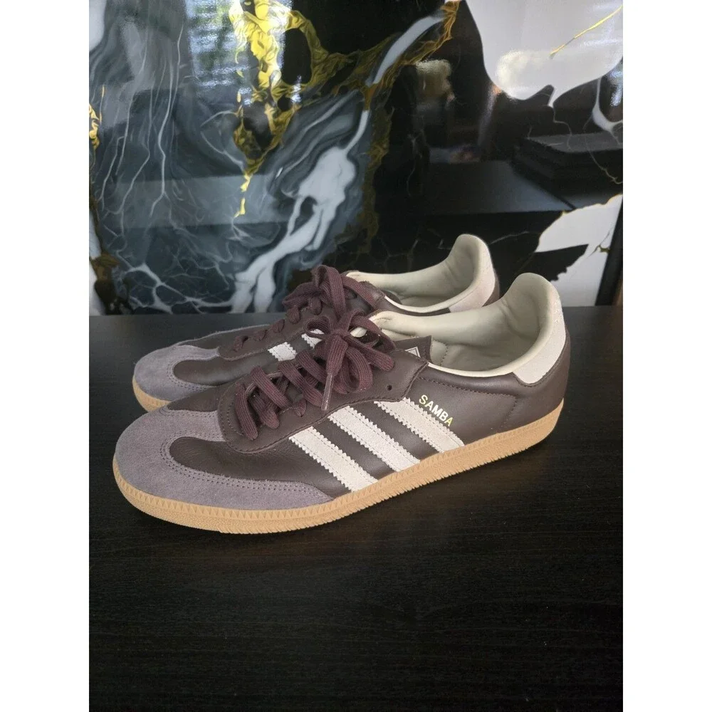 Adidas Originals Samba OG Leather Sneakers Brown Gum ID1481 Size 11 Authentic