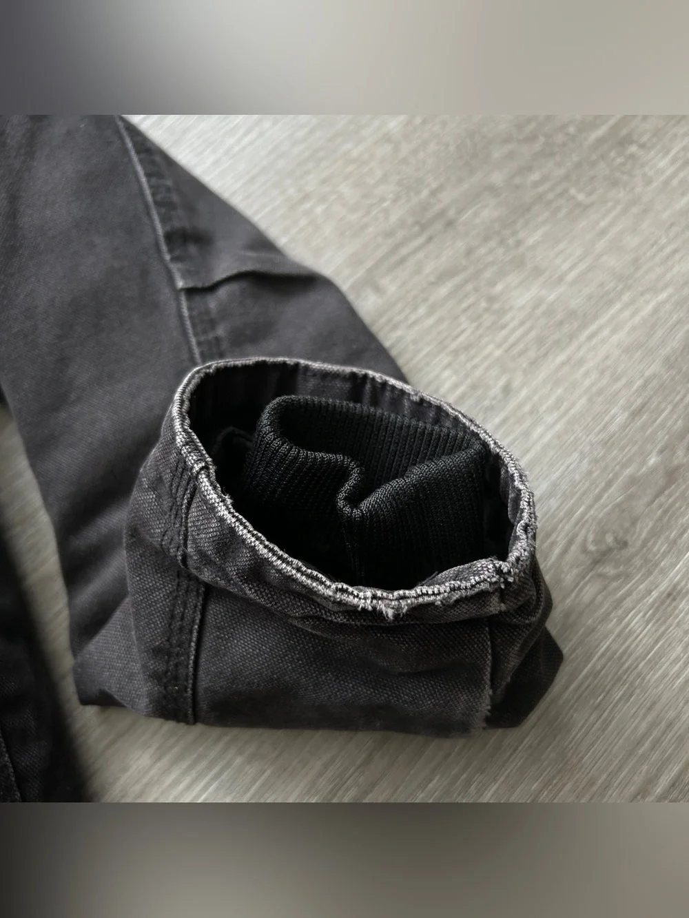 Men’s Ridge Cut Workwear Black Jacket Distressed Size Large