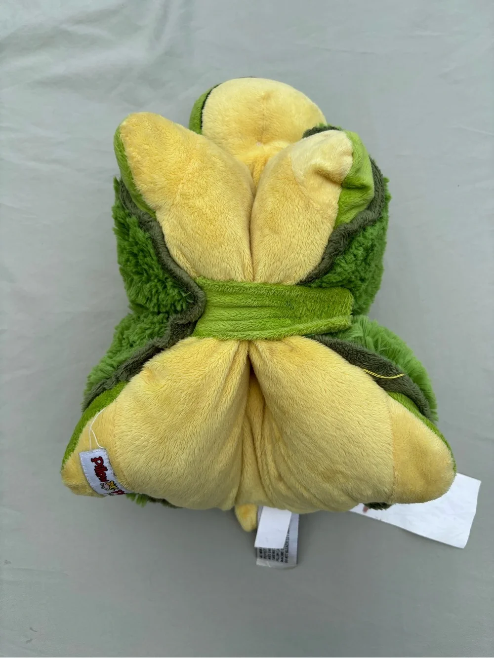Pillow Pets Peewees Green “Tardy Turtle” Foldable Travel Size Plush 12”