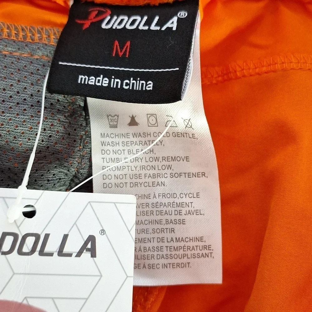 Pudolla Shorts Athletic Workout Running  Orange