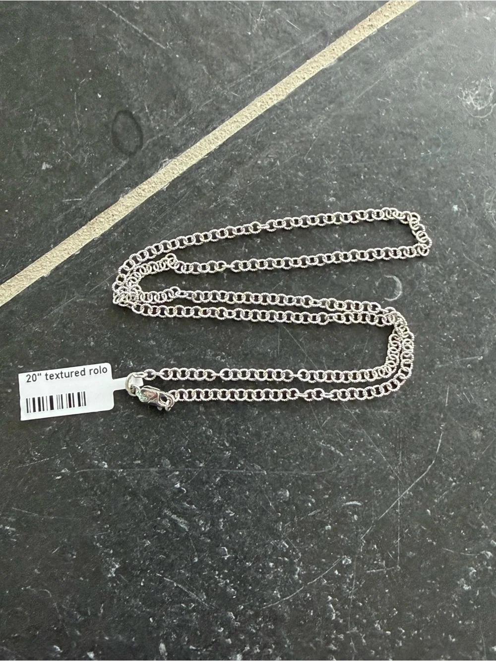 14K White Gold Double-Round Link Necklace - 20” long