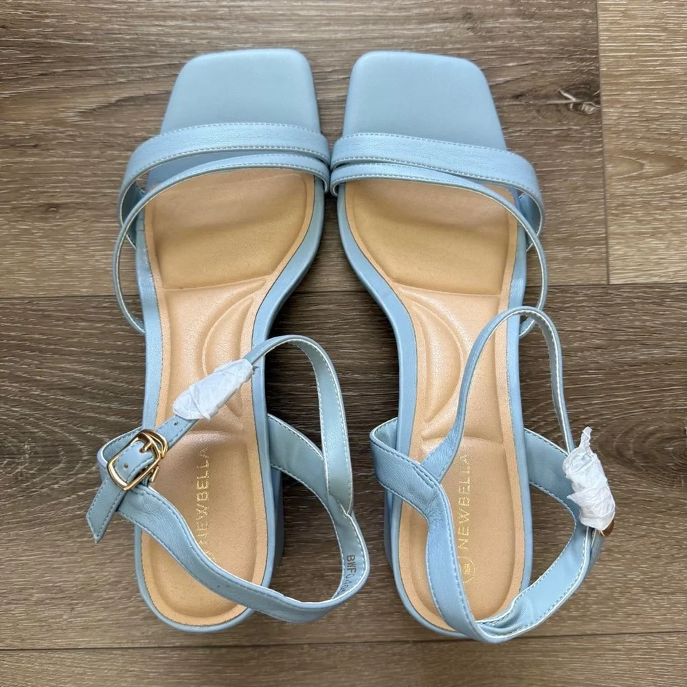 Newbella square toe blue sandal heels Size 11
