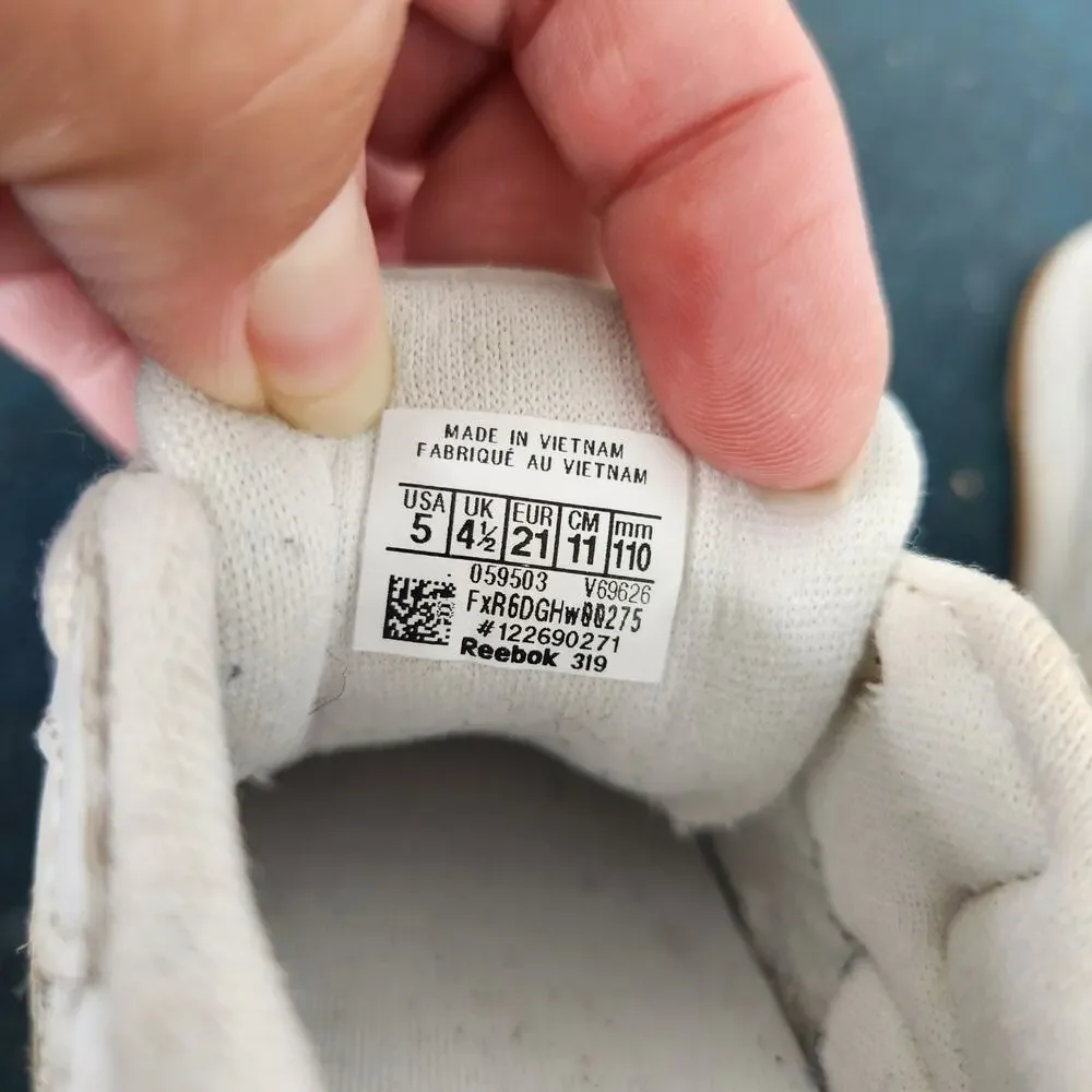 Reebok Classic White Sneaker Toddler Size 5