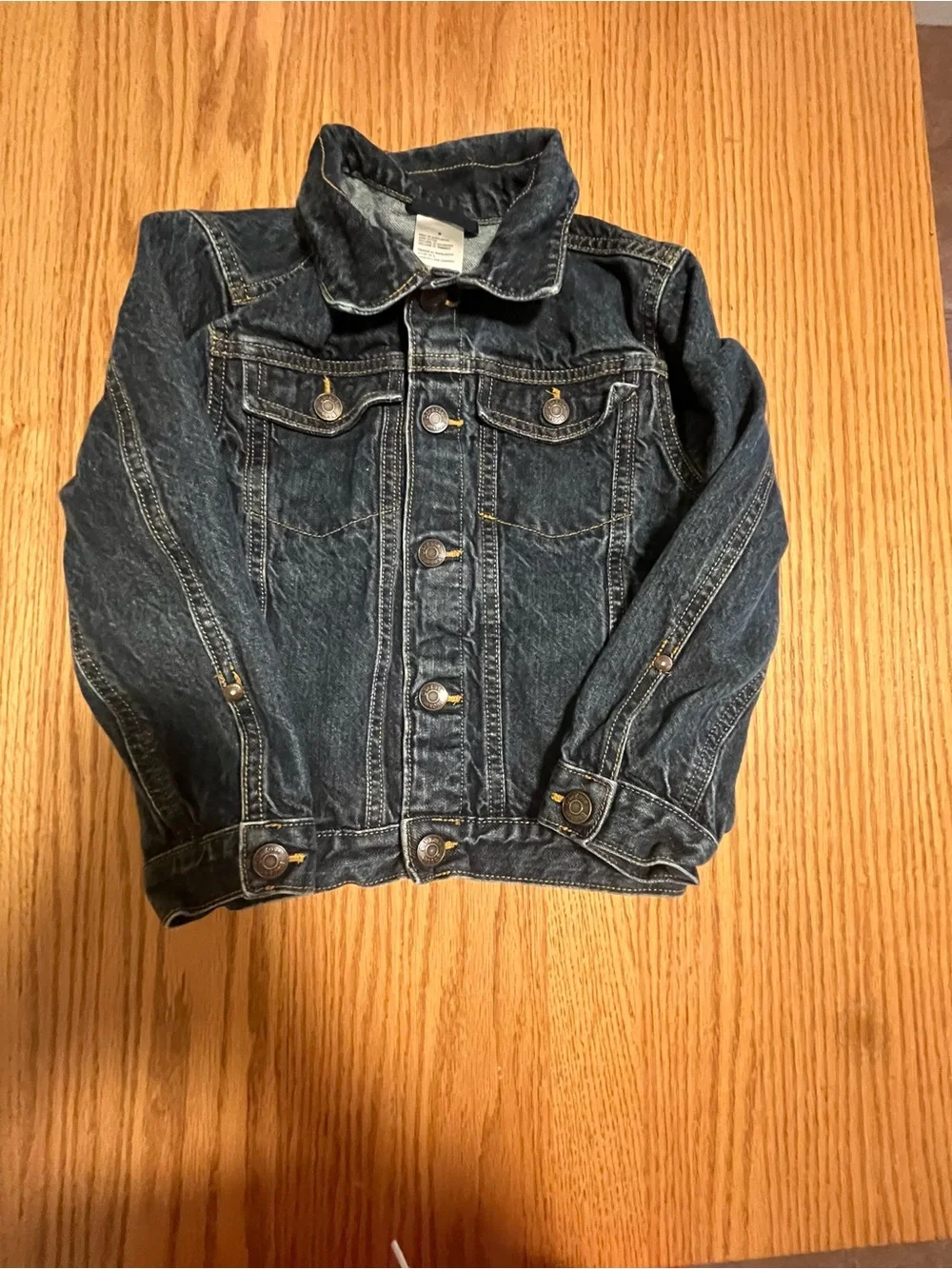 OshKosh B'Gosh Jacket Boys 6 Youth Blue Denim Trucker Dark Wash Button Front
