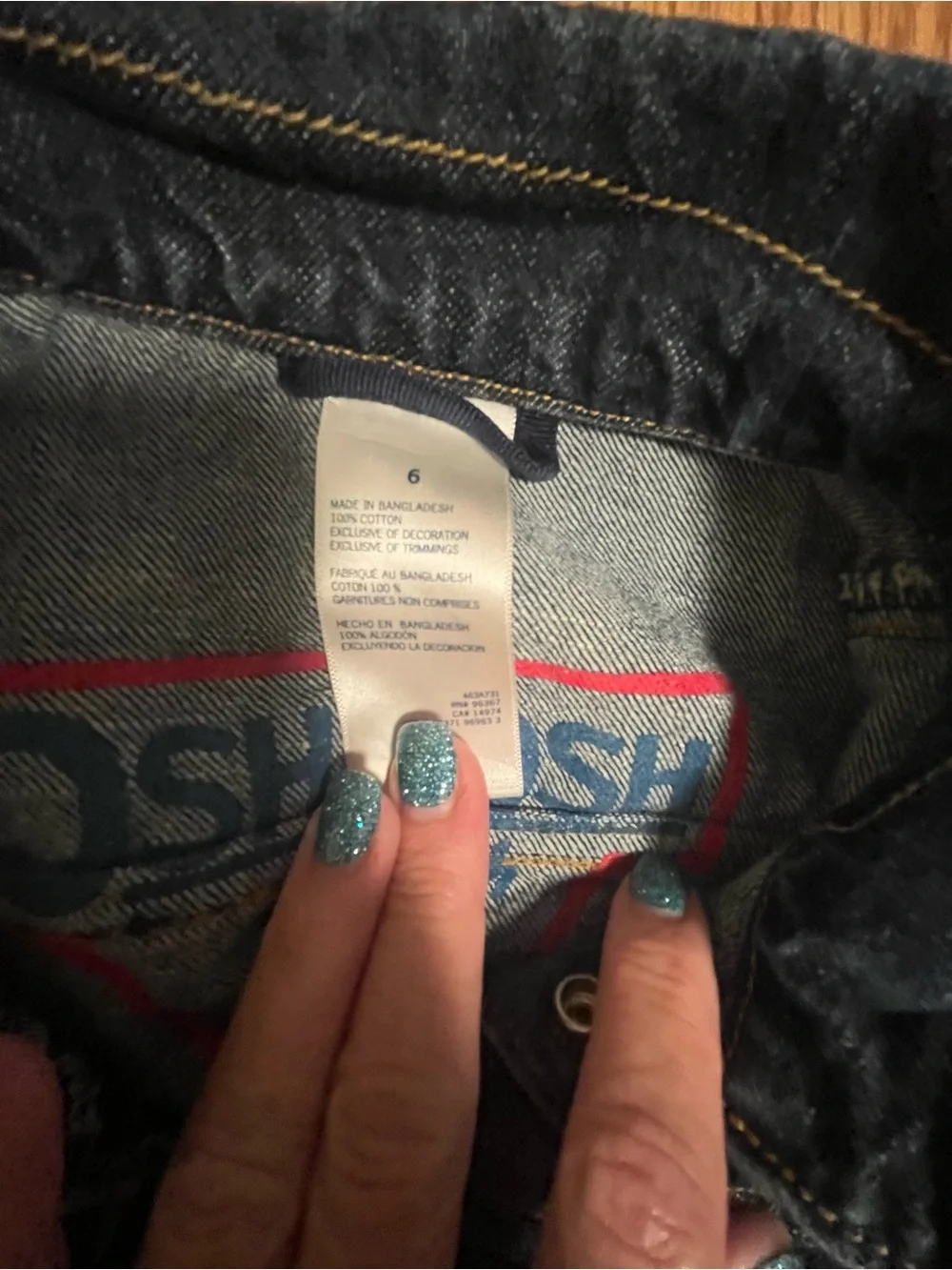 OshKosh B'Gosh Jacket Boys 6 Youth Blue Denim Trucker Dark Wash Button Front