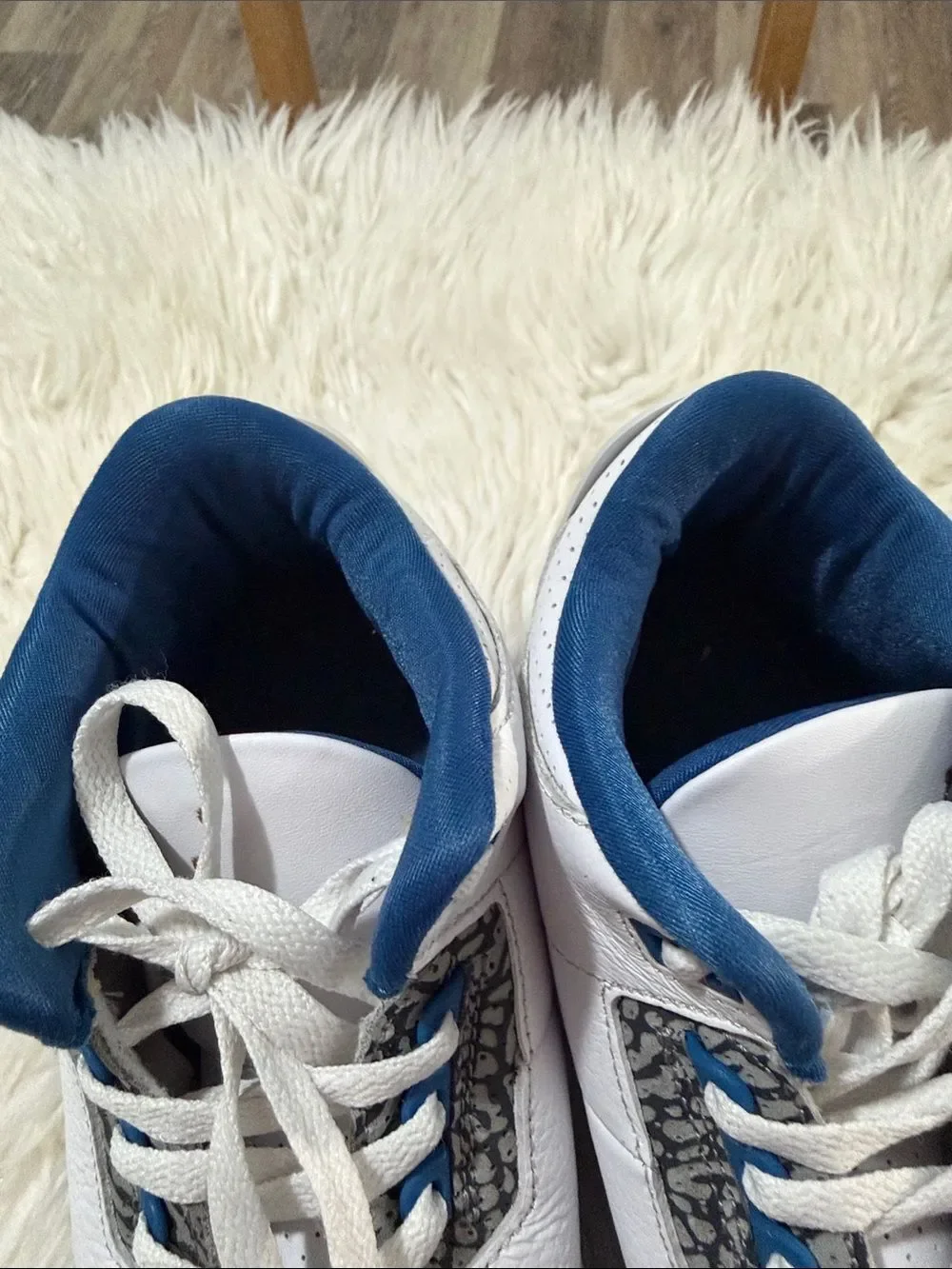 Jordan Air 3 Retro Washington Wizard Kids White & Blue Retro Sneakers Size 6.5Y