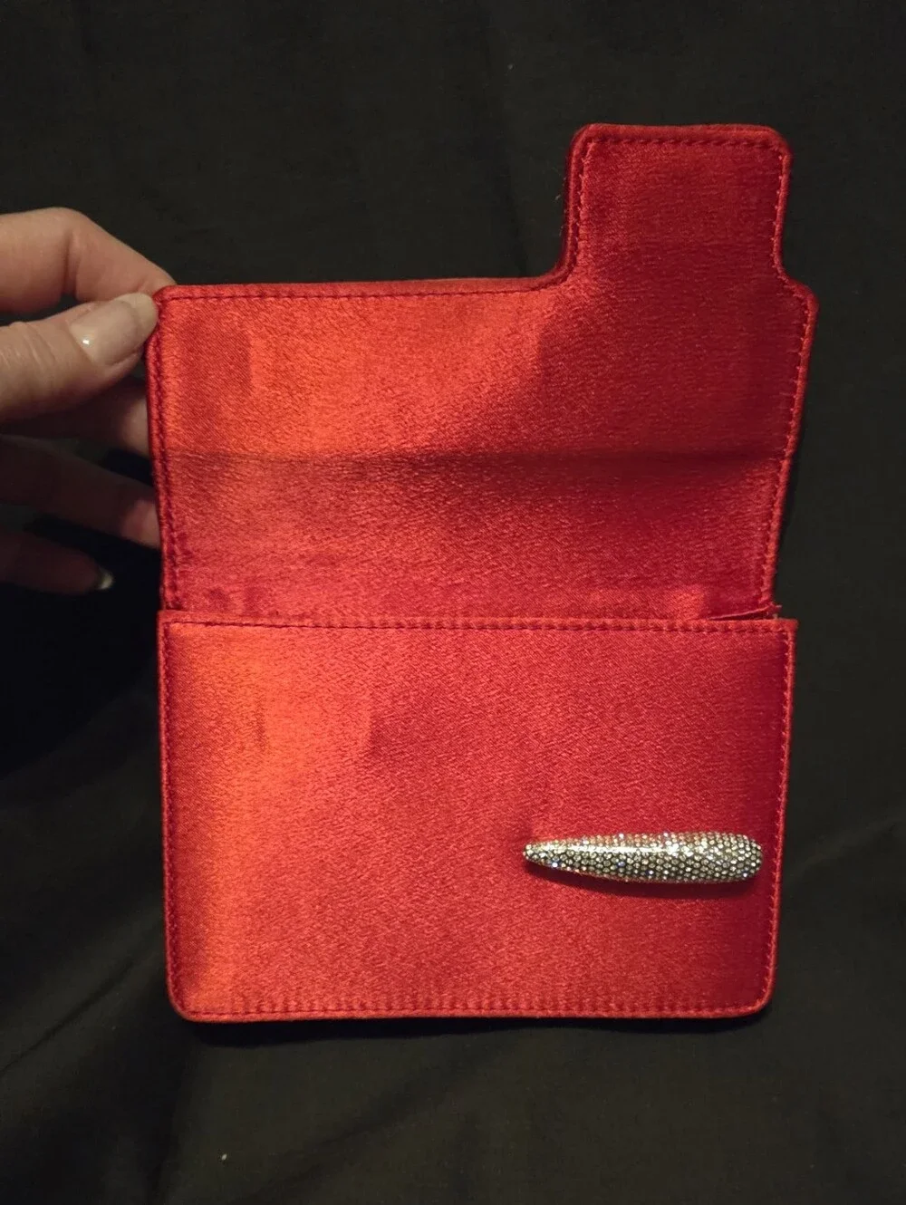 Swarovski red satin