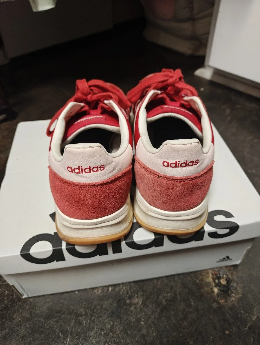 adidas Red and White Women's Retro Runner Sneakers