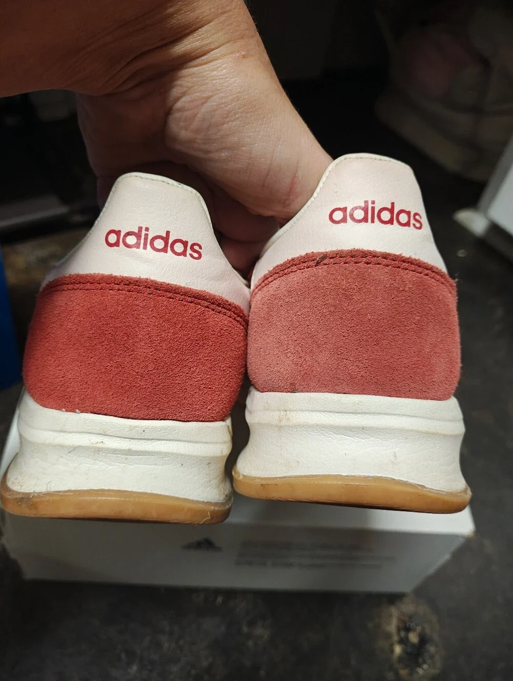adidas Red and White Women's Retro Runner Sneakers
