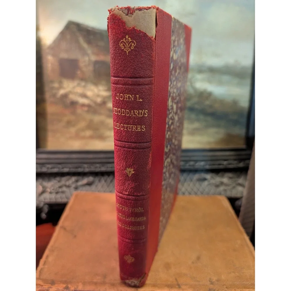 1904 John L Stoddard's Lectures Supp Vol 3 South Tyrol Lake Garda Leather Book