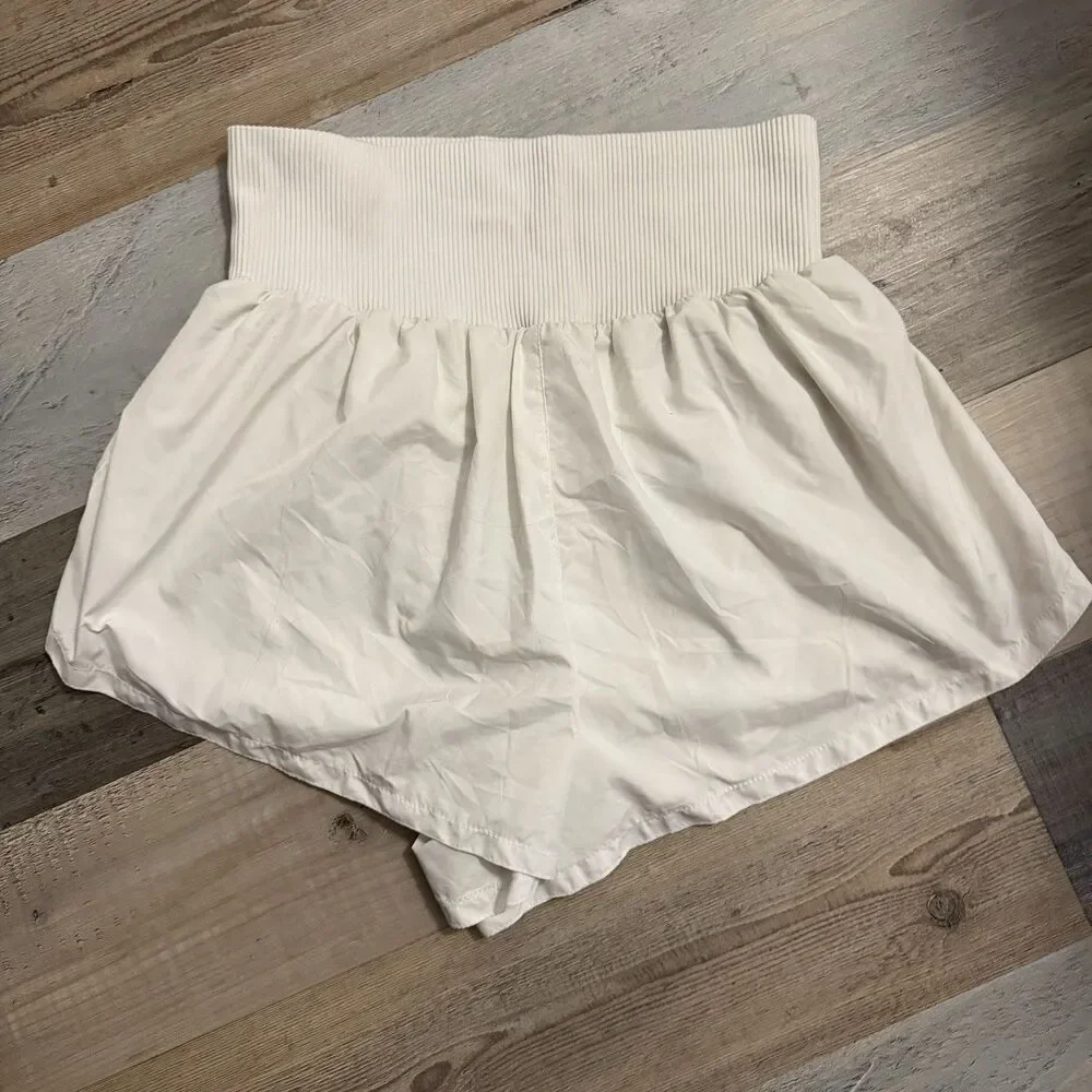 FP Movement Good Karma Tennis Shorts Large White High Rise Free People
