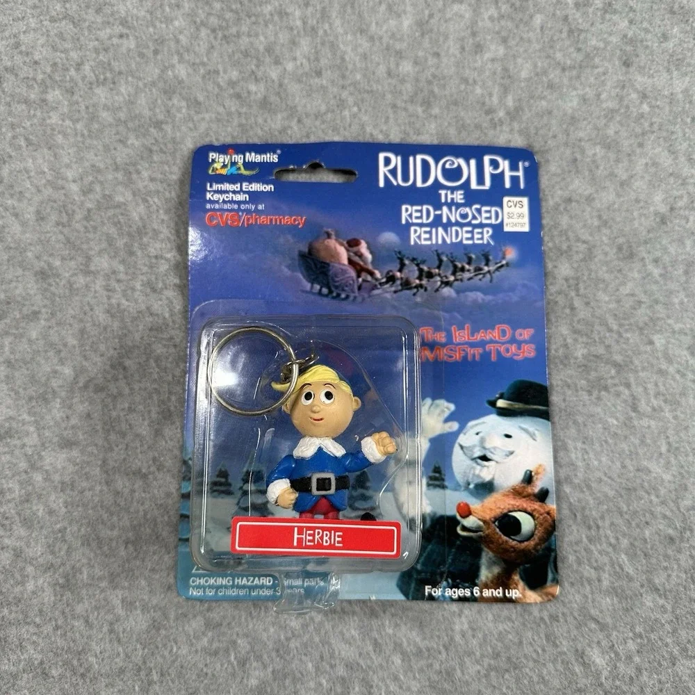 Vintage 1999 Playing Mantis Rudolph Herbie CVS‎ Keychain NIP Rare