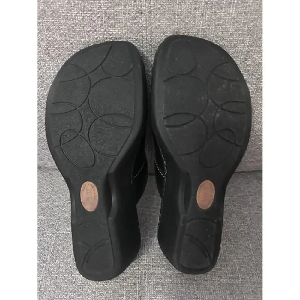 Born Black Leather Wedge Clog Sneakers - Women's