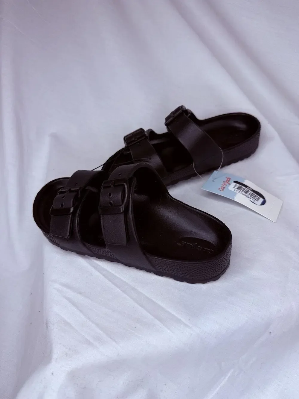 Kids' Noa Blown Footbed Sandals Cat & Jack Black Kids 13 NWT