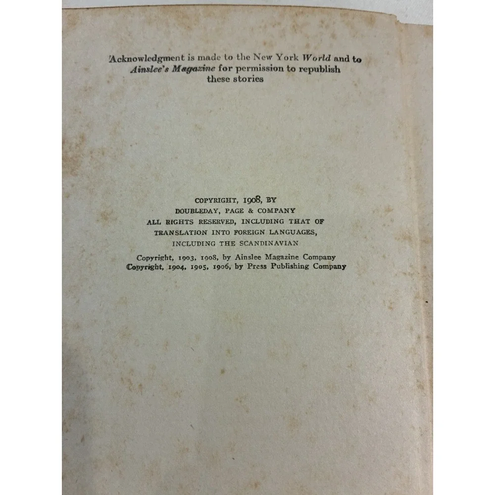 1920 O. Henry The Voice Of The City: Further Stories Of The Four Million