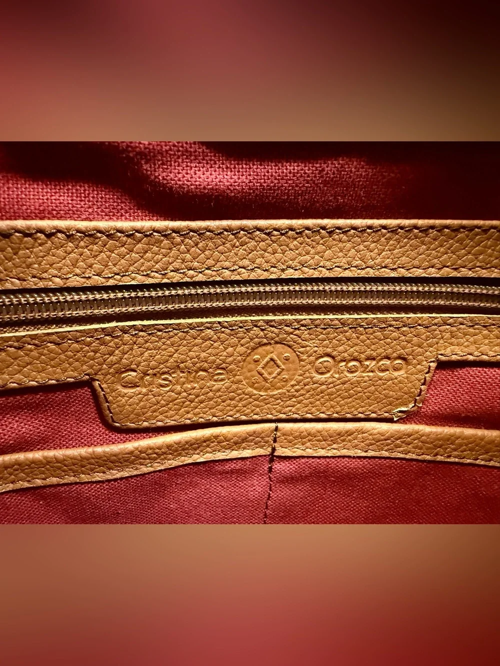 Cristina Orozco Red Pebbled Leather Backpack Sling