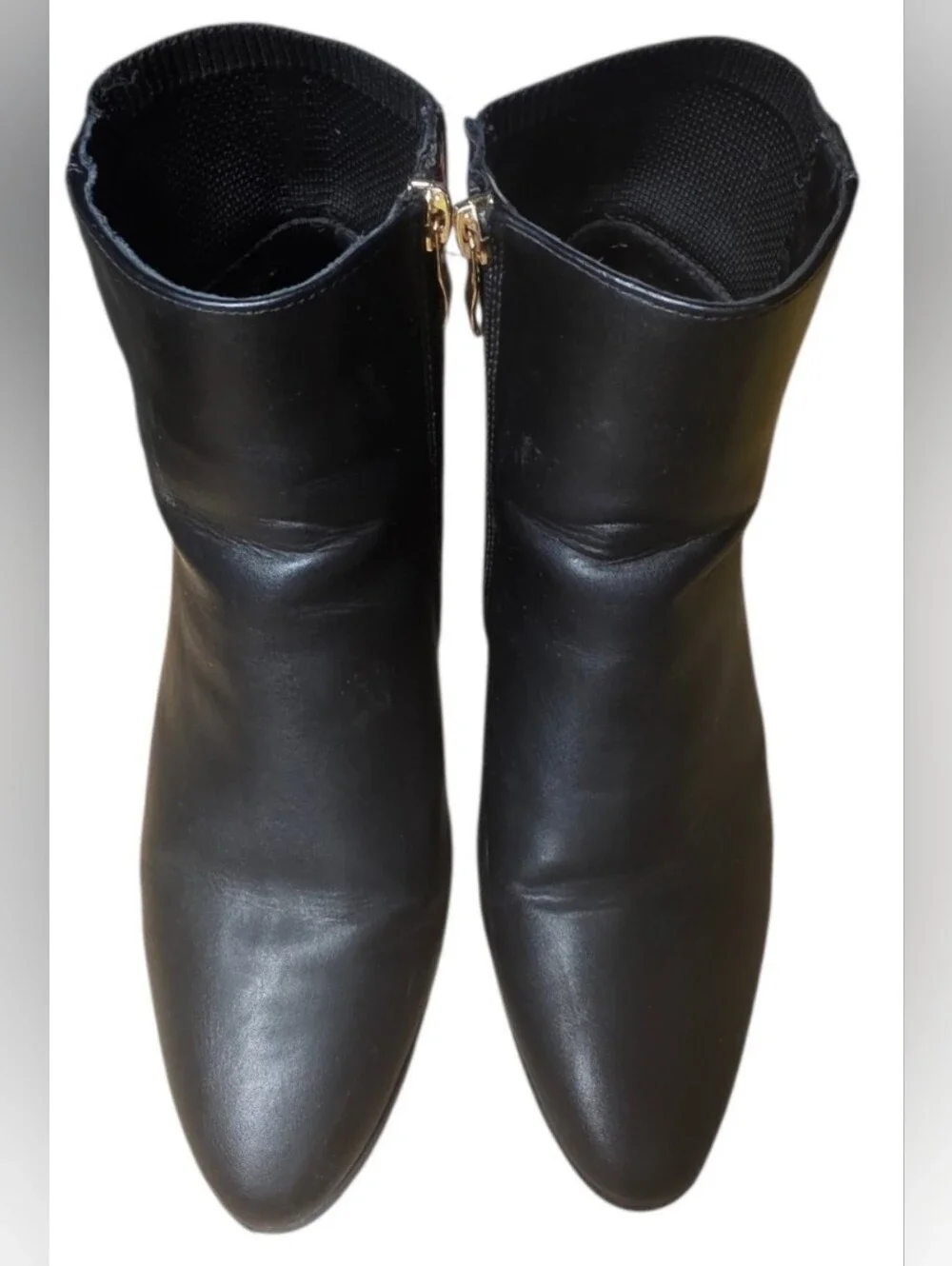 Gold Accent Heel Ankle Boots w/Side Zip Size 11