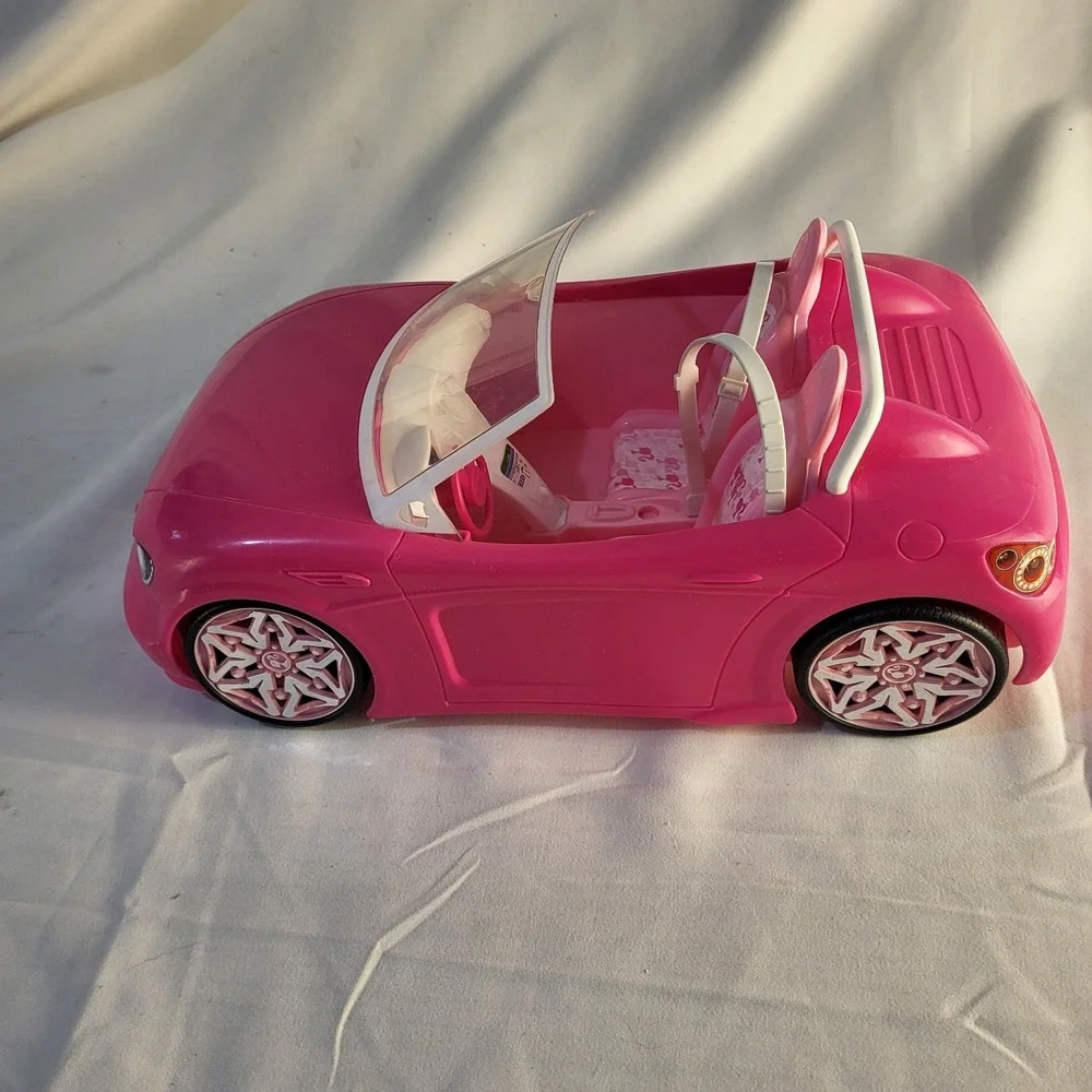 2013 Mattel Barbie Pink Glitter 2 seat convertible toy car