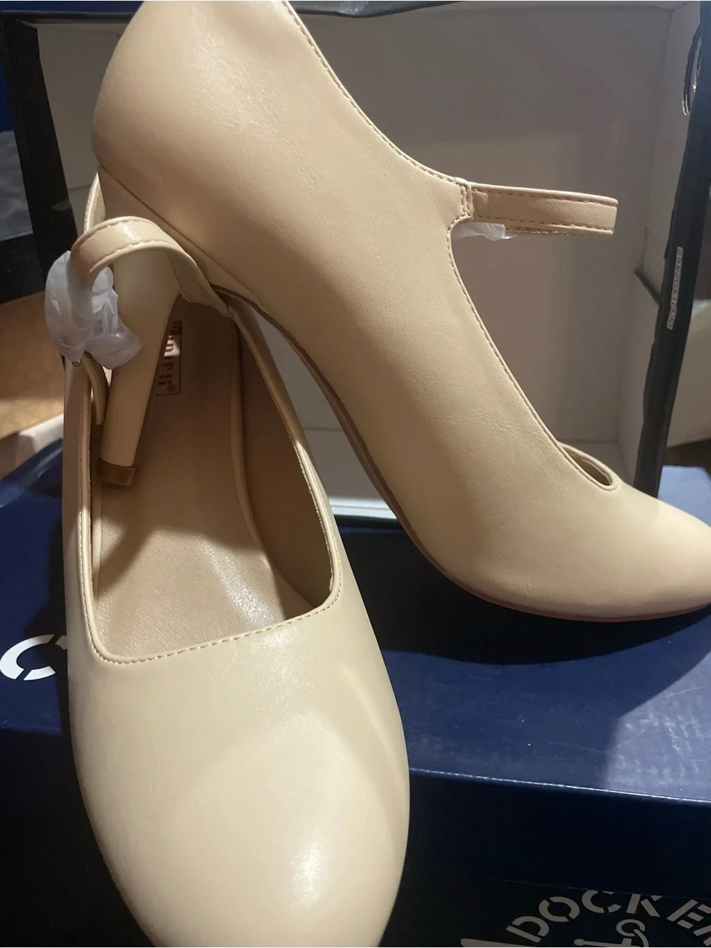 Women’s Nude Mary Jane Heels with Strap by (Unbranded)