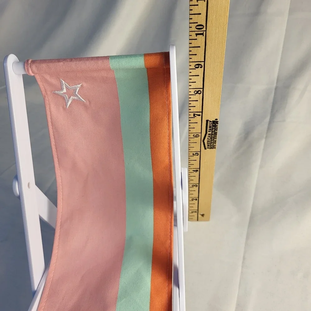 AG American Girl Doll Beach Chair Adjustable Pastel Rainbow