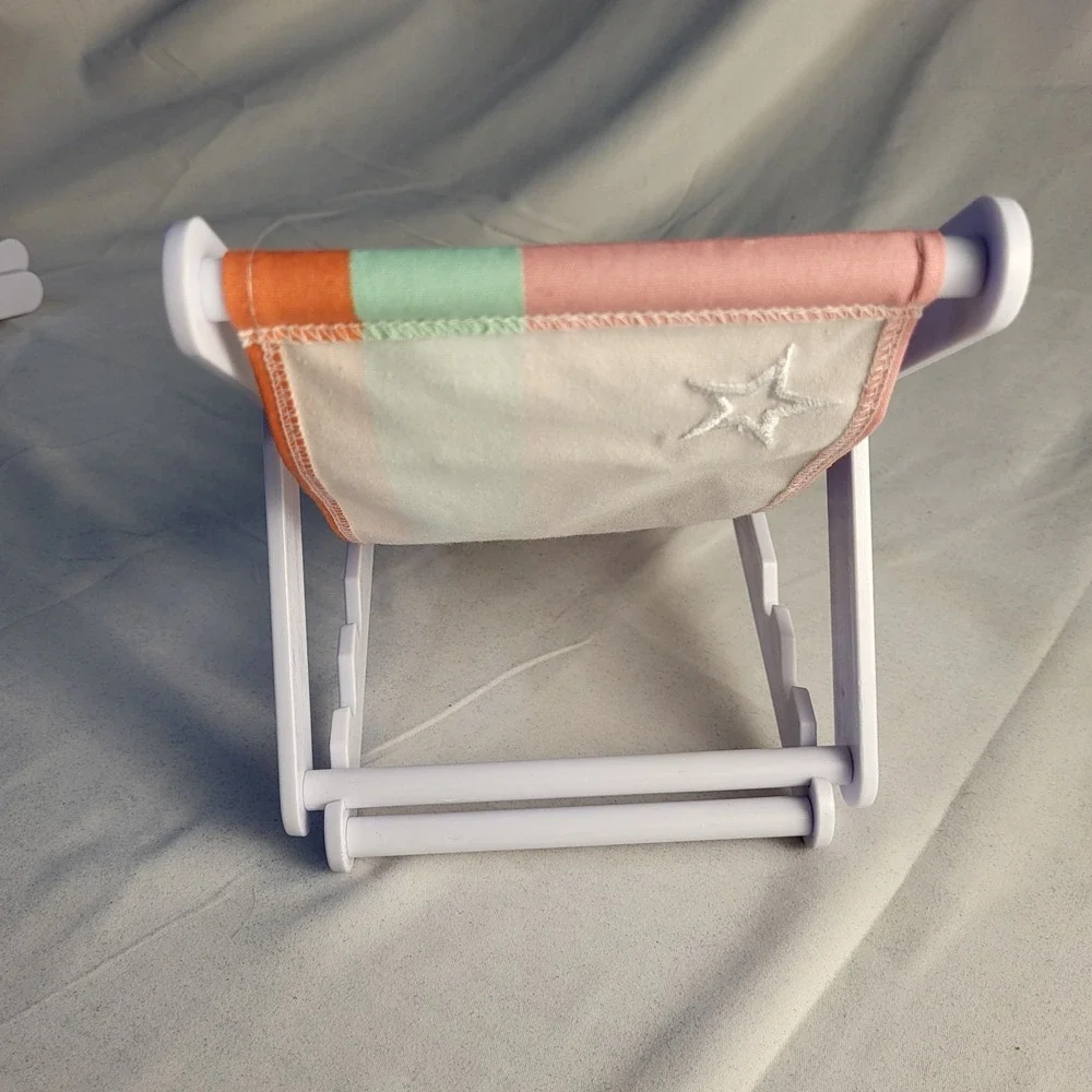AG American Girl Doll Beach Chair Adjustable Pastel Rainbow