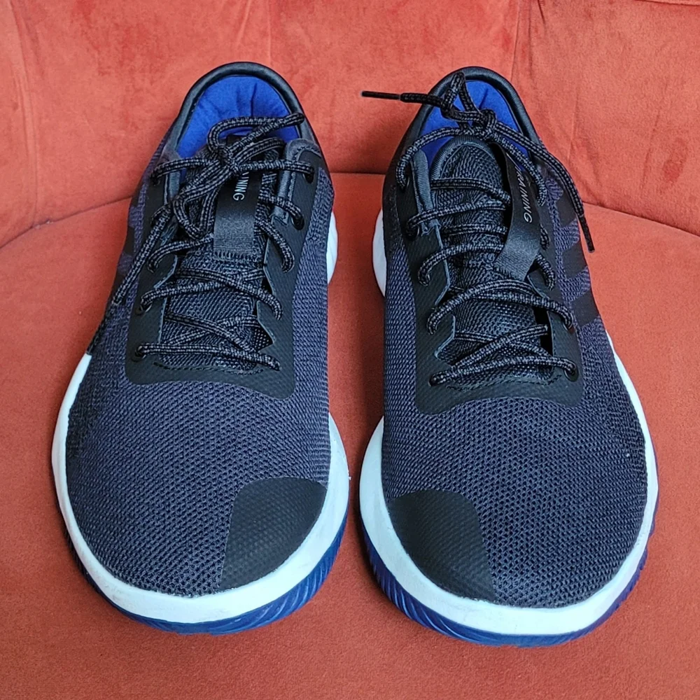 Adidas Men's Black & Blue Lightweight Mesh Running Shoes