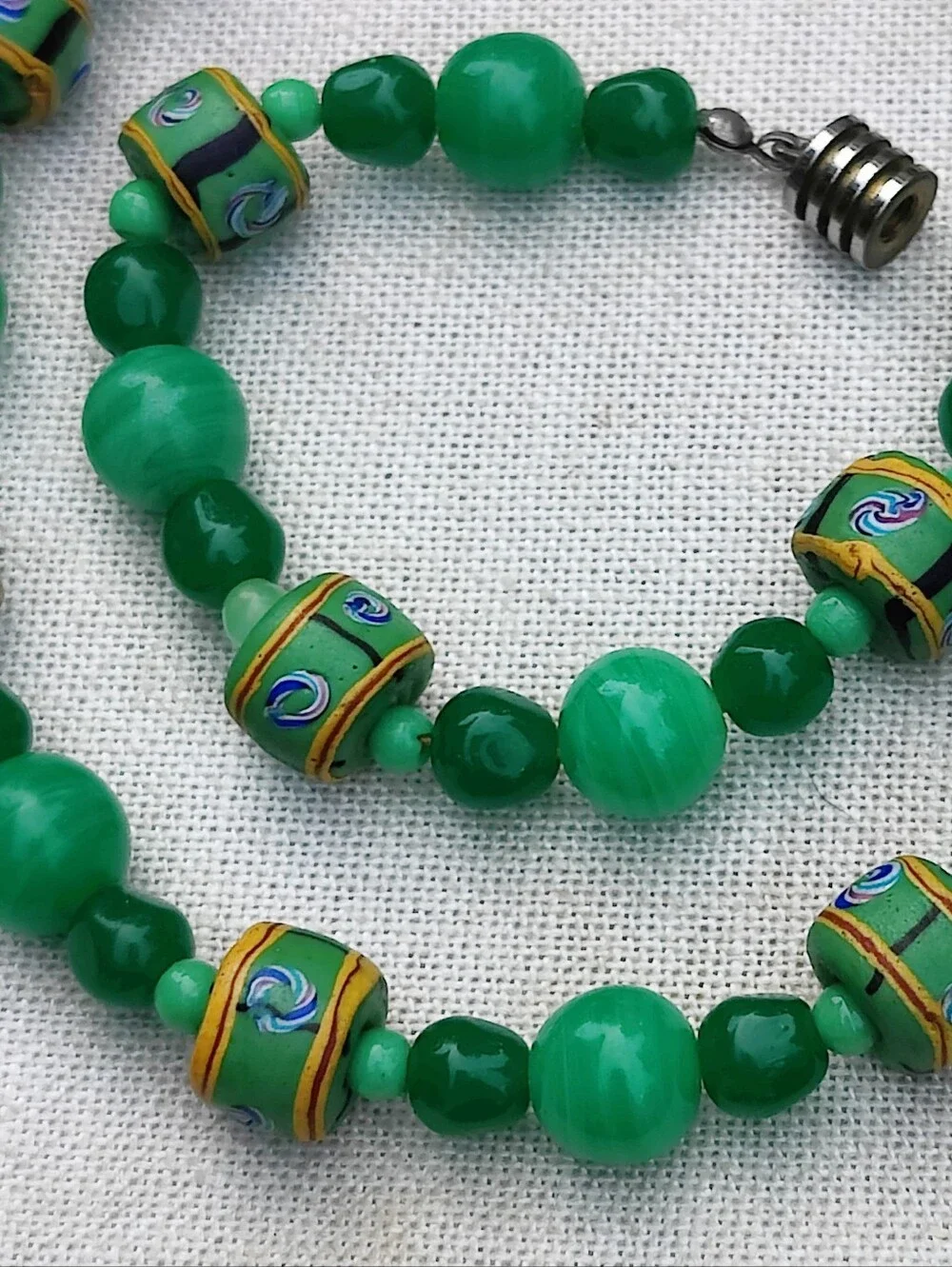 Antique African Trade Beads And  Art Glass Necklace