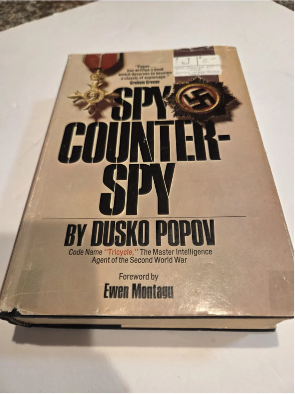 Spy Counterspy Dusko Popov WWII Double Agent James Bond Inspiration 1974 HC DJ