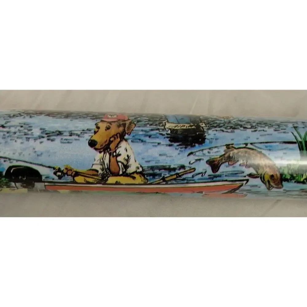 Vintage American Greetings Forget Me Not Gift Wrap - Fishing - Reel Great Guy