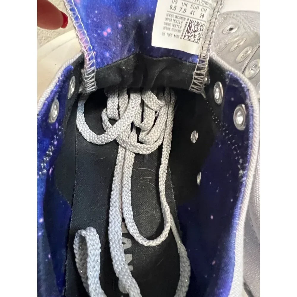 Converse All Star Chuck Taylor Gray Sneakers With Galaxy Print Interior