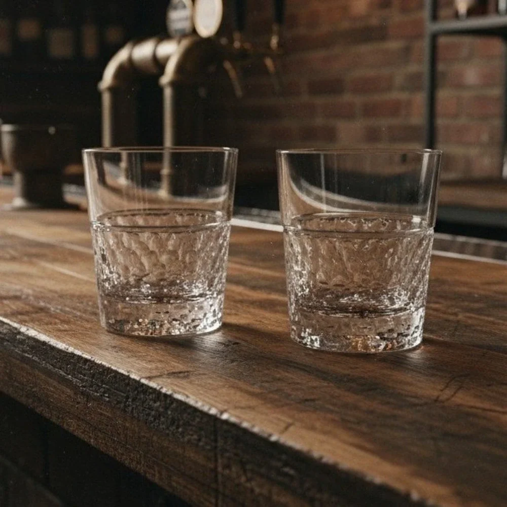 Old‎ Fashioned Glasses Hammered Whiskey Rocks Lowball Tumblers Set Of 2