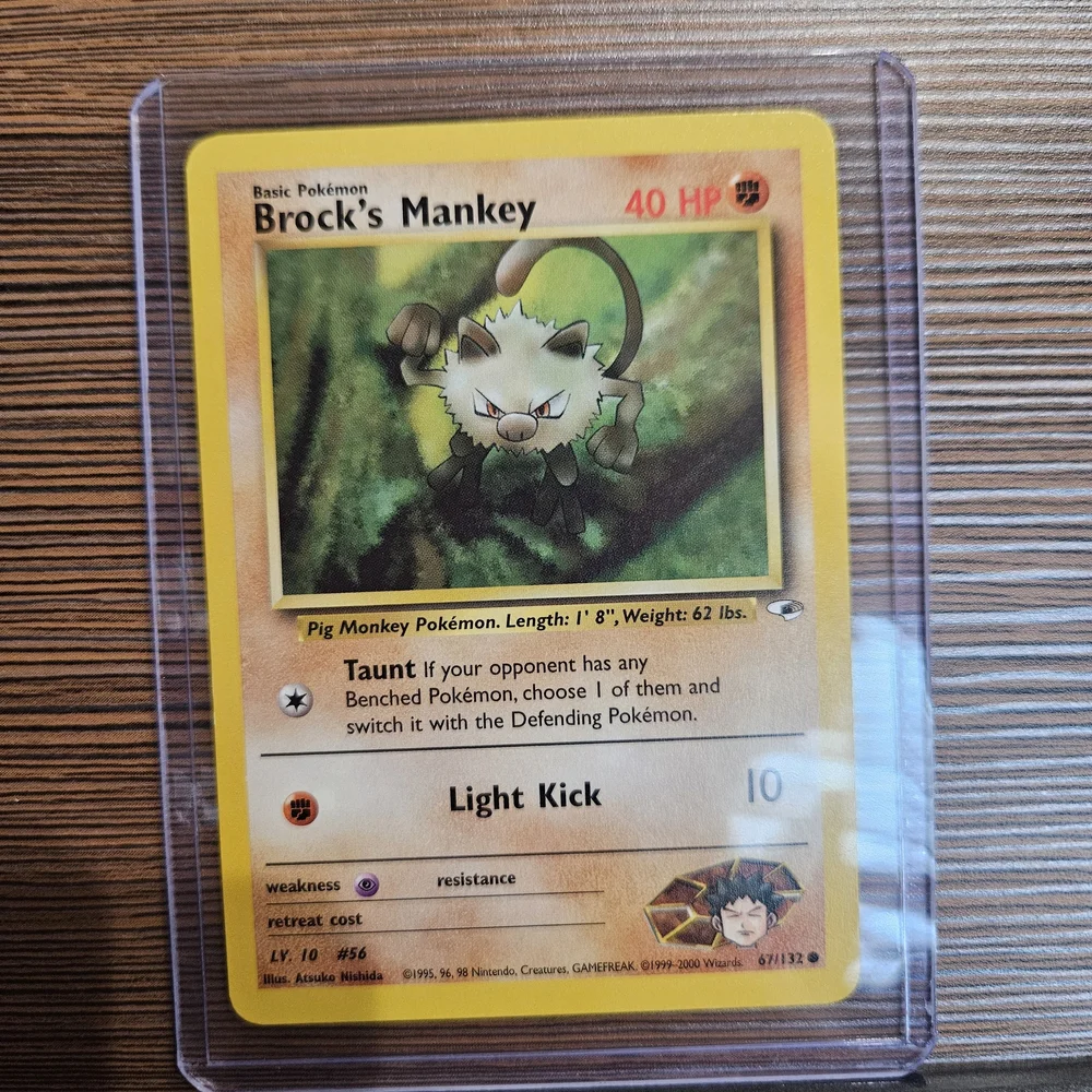 Pokemon Brock's Mankey 67/132 Gym Heroes Card