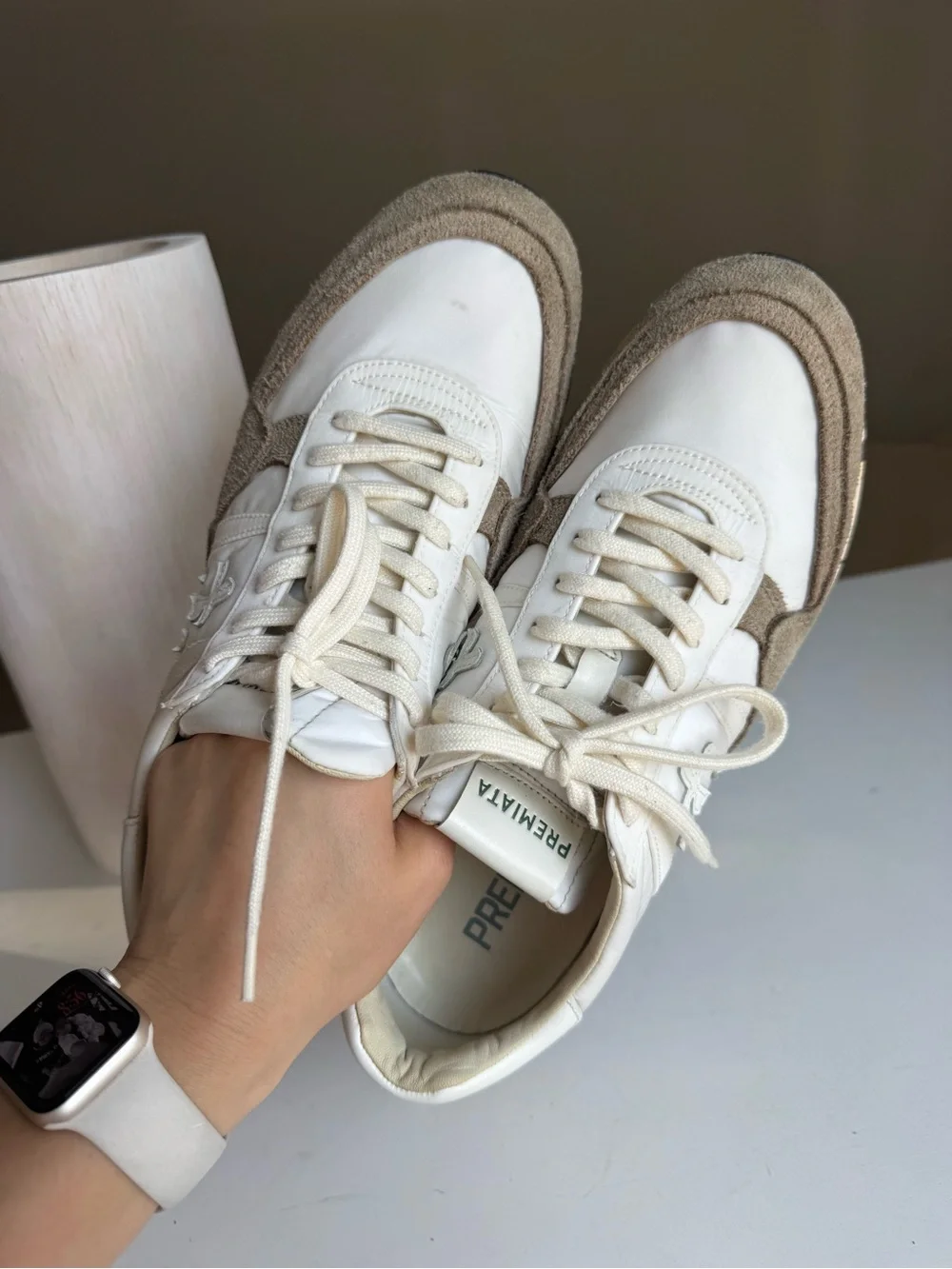 Premiata white taupe