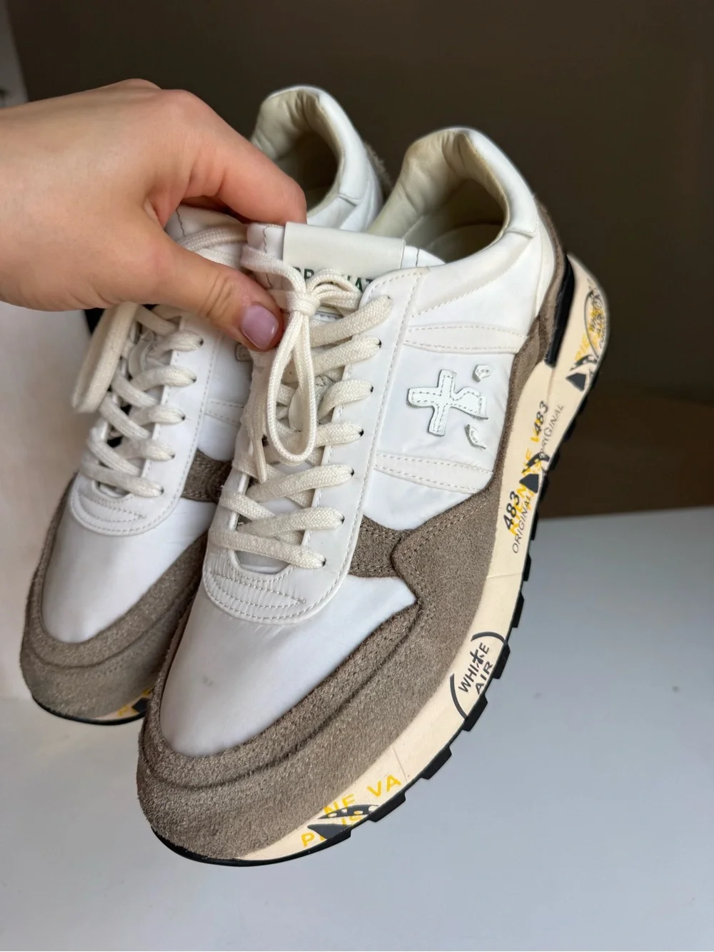 Premiata white taupe
