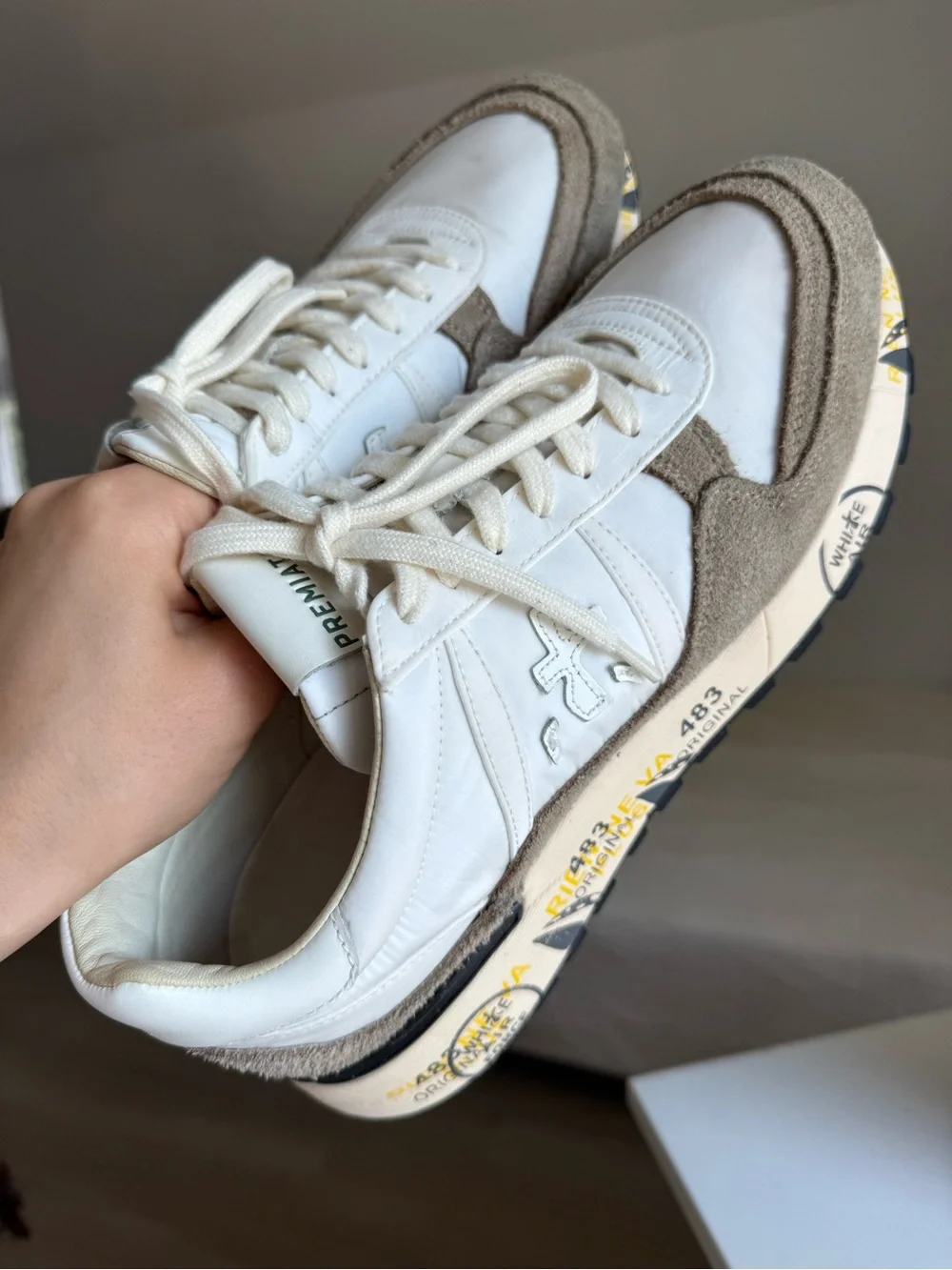 Premiata white taupe