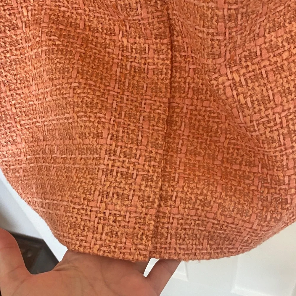 Donna Karan Textured Orange Pencil Skirt
