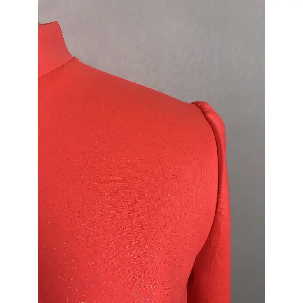 Patrizia Pepe Children Neoprene Jacket Neon Orange Metallic NWT