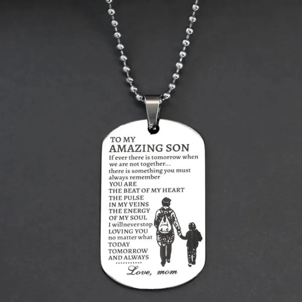 3for$20 Men Slogan Graphic Geometric Pendant Necklace