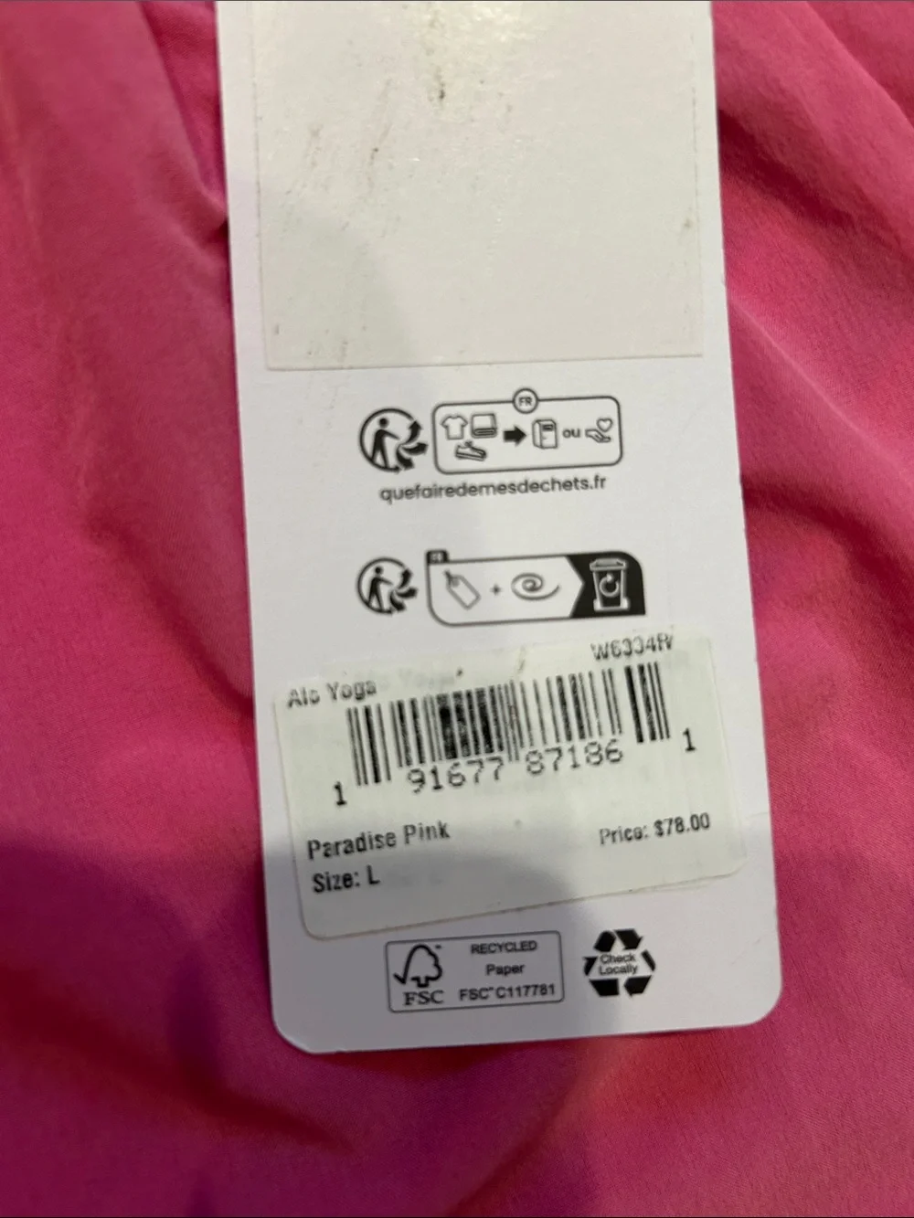 ALO Yoga lightweight pink