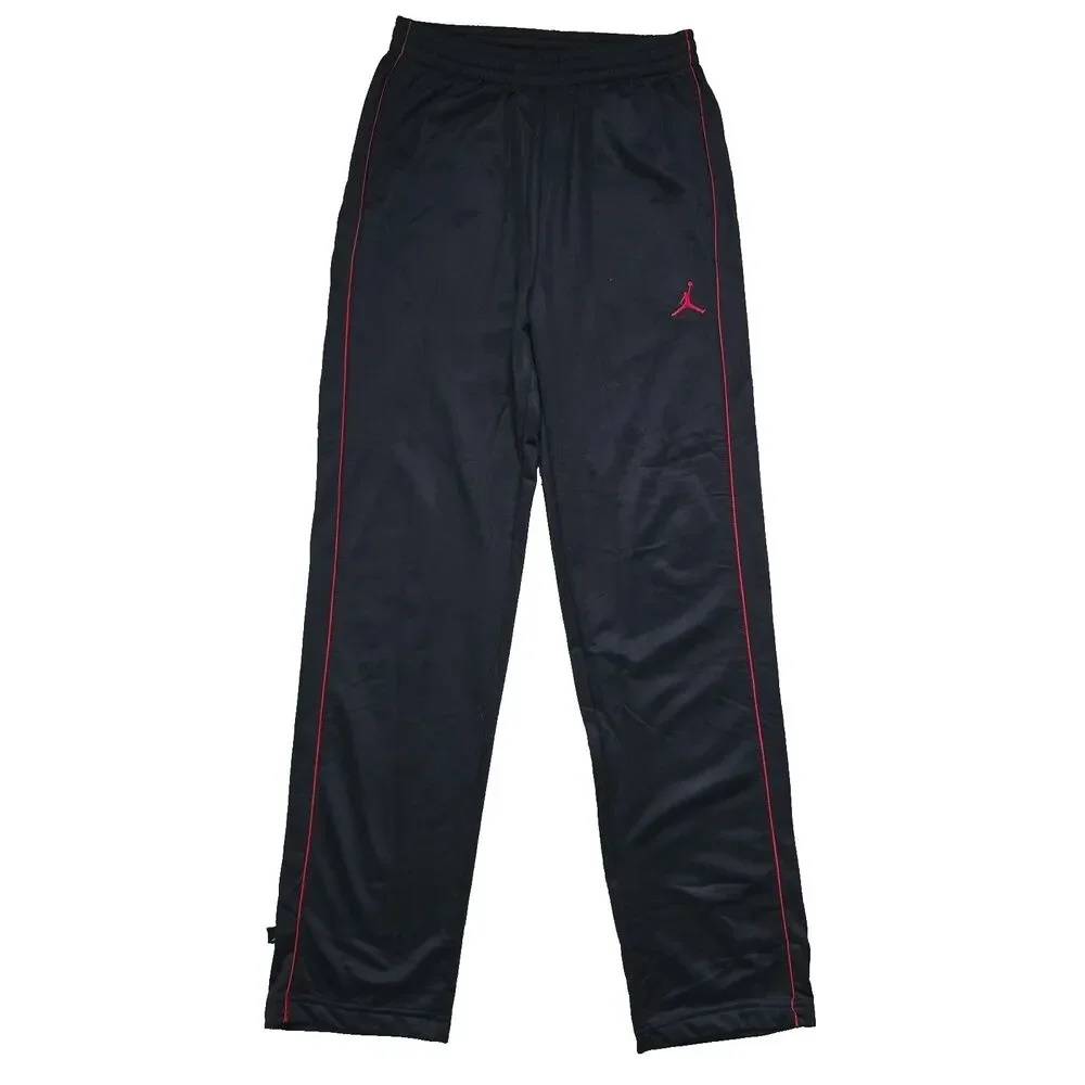 Jordan Sweatpants Youth XL Black Red Trim Polyester Drawstring Pockets