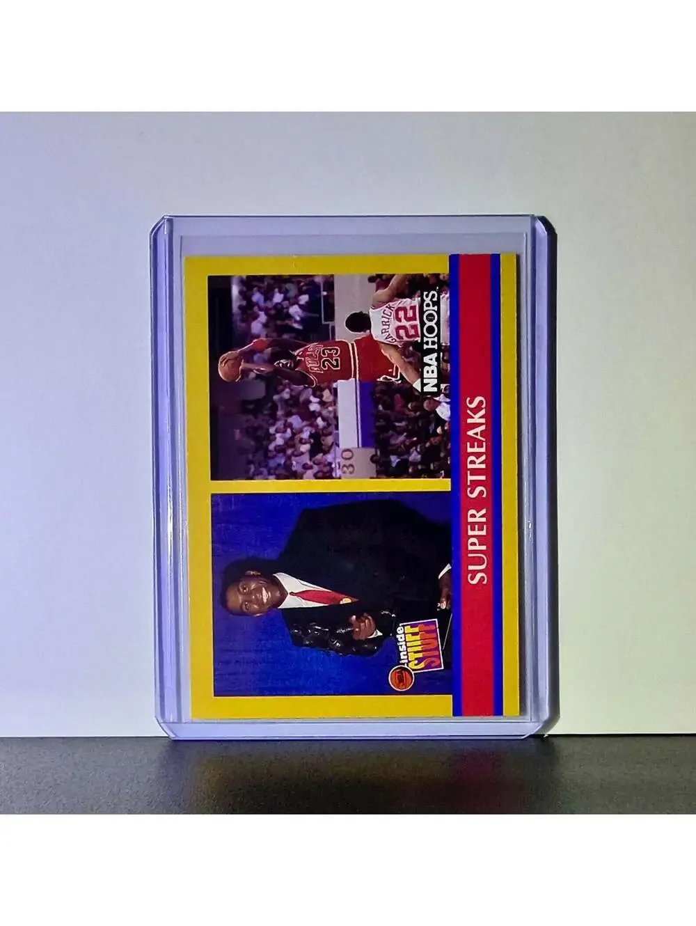 Michael Jordan Magic Johnson 1990-91 NBA Hoops Super Streaks #385 Card Bulls
