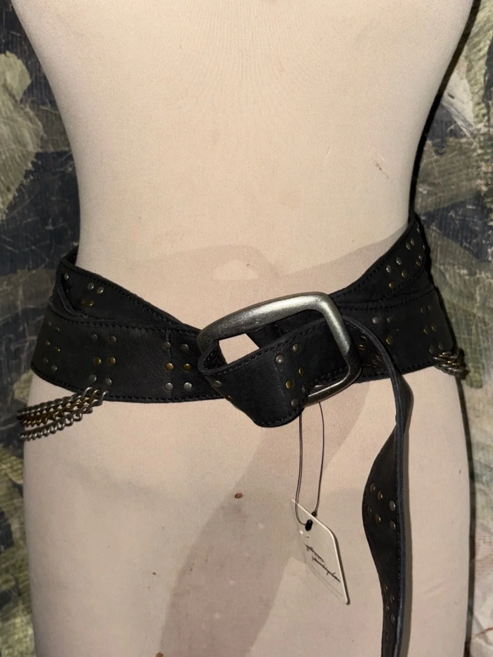 Free People Leather Chain Belt