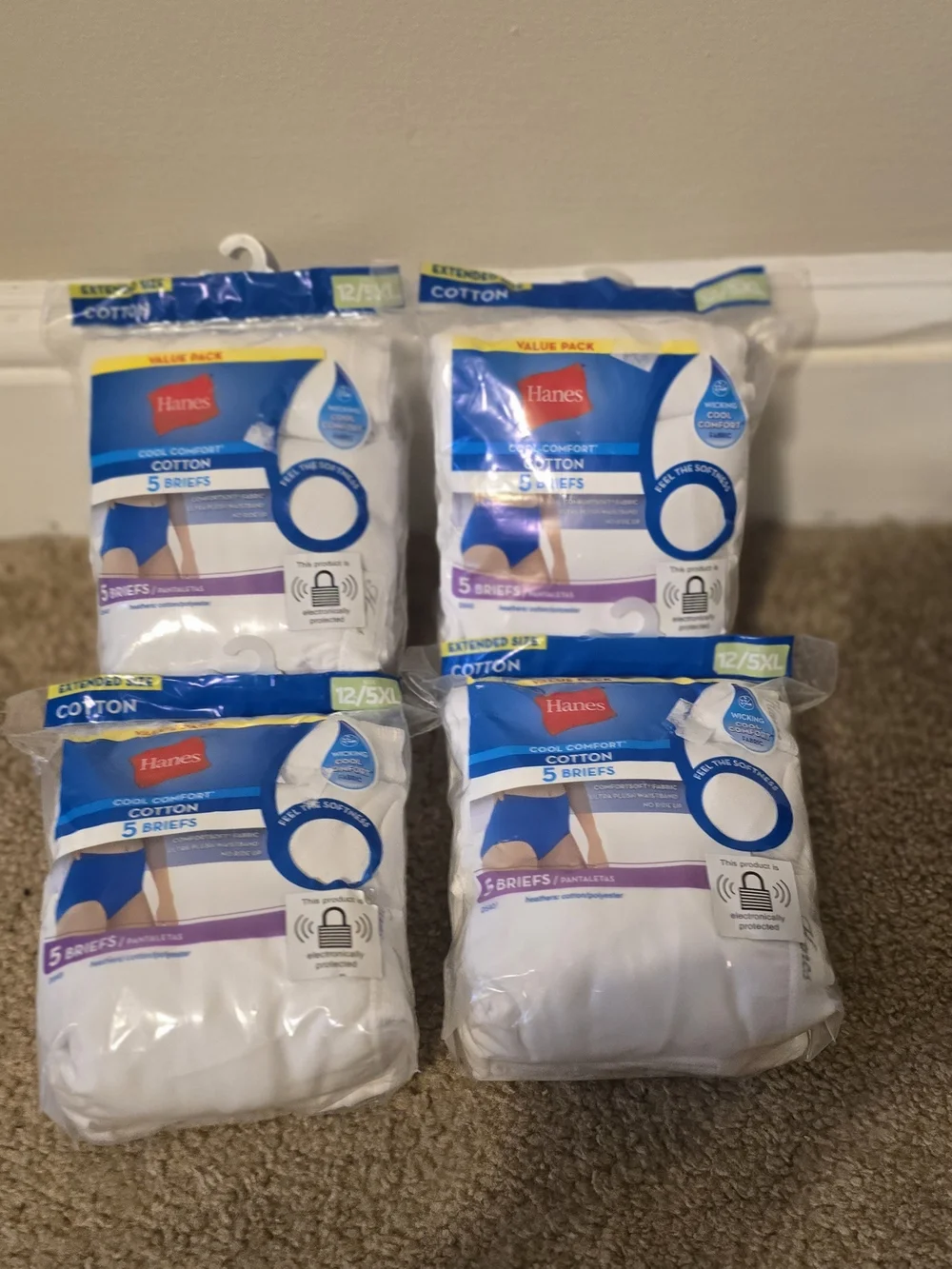 Hanes White Cotton Briefs Value Pack - 5-Pack (Multiple Packs)