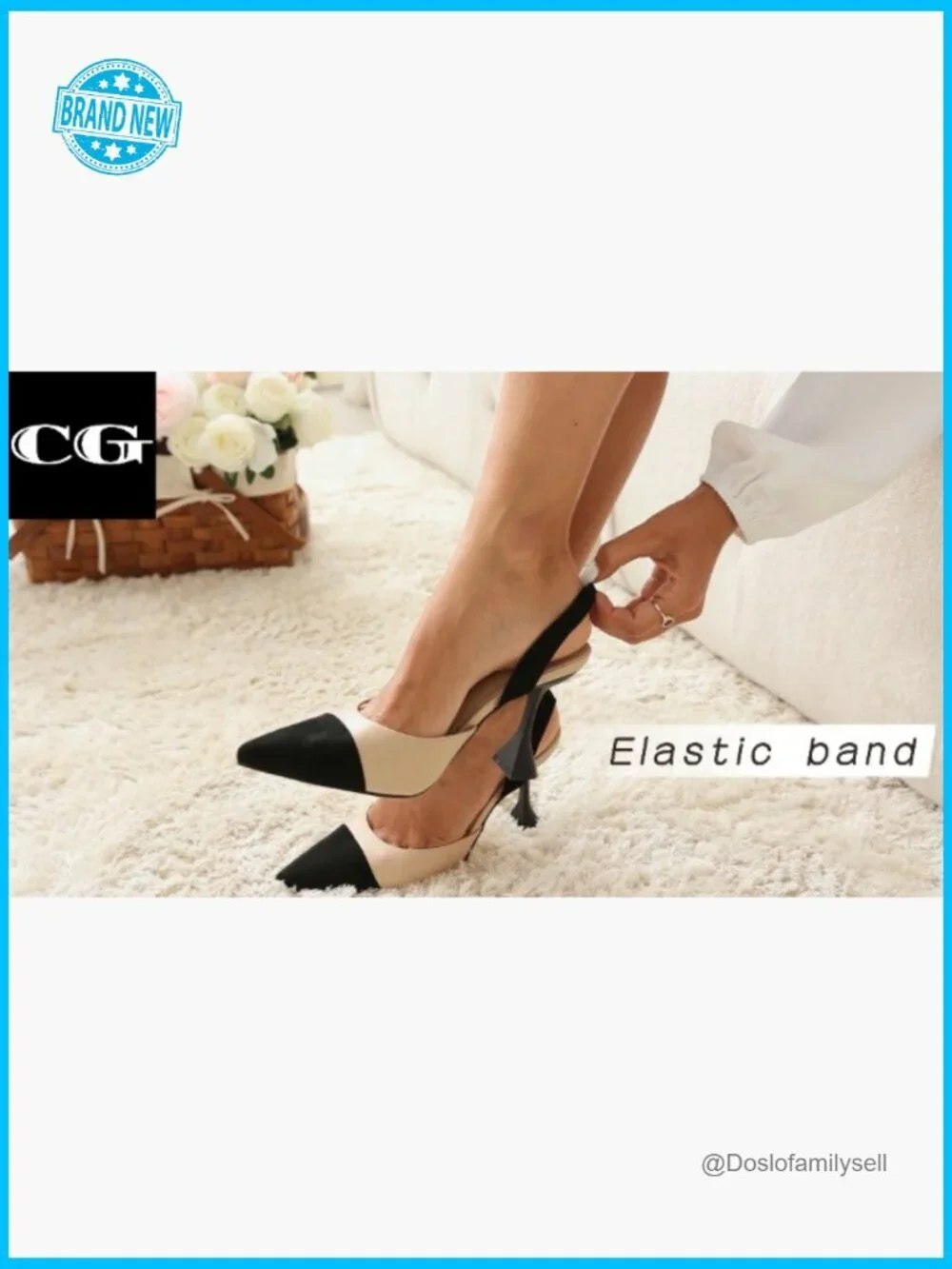 Pointed Toe Slingback Pumps Stiletto Heels Patchwork Dress Party Shoes