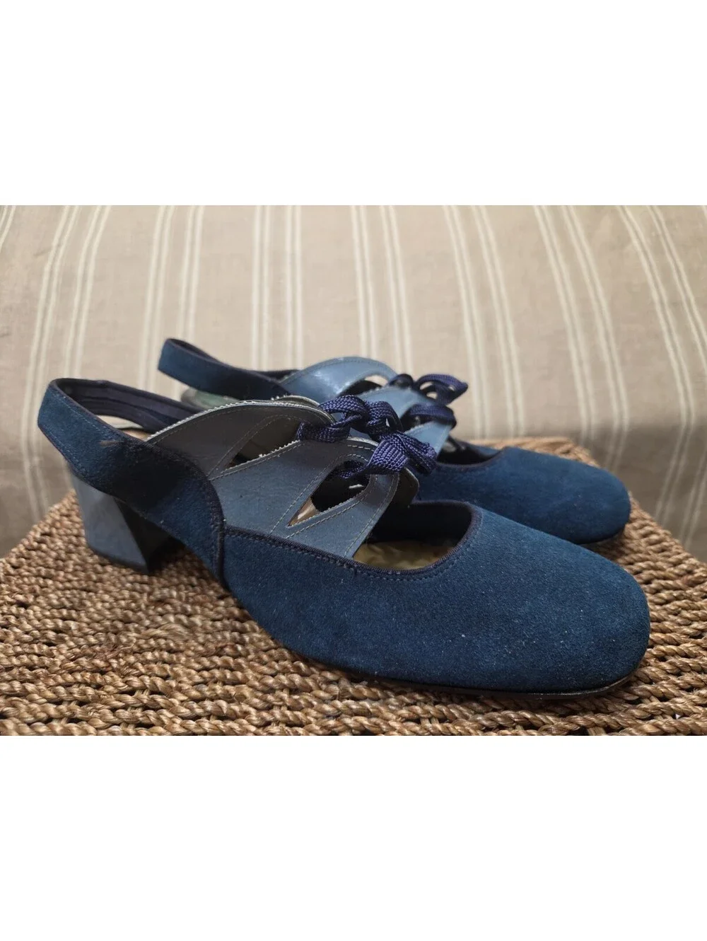 vintage 1960s blue suede shoes for Display Or Collection