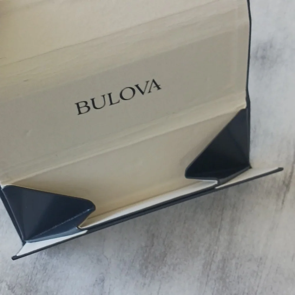 Bulova Original Dark Gray Sunglasses Eyeglass Foldable Triangle Case