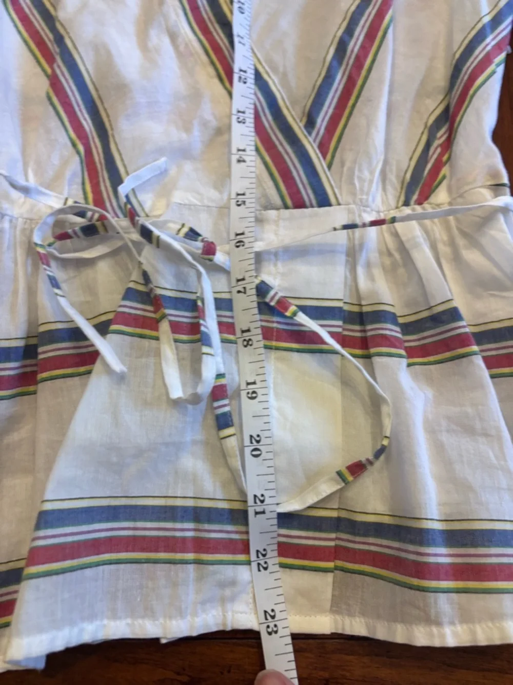 J. Crew Striped V-Neck Wrap Blouse Flutter Sleeve SZ 6 Coquette
