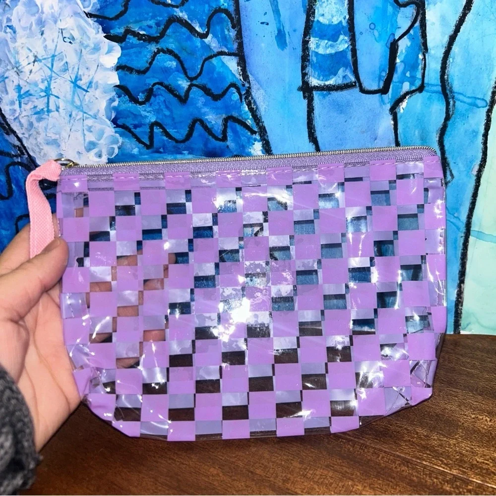 Purple Checkered Women's Bag