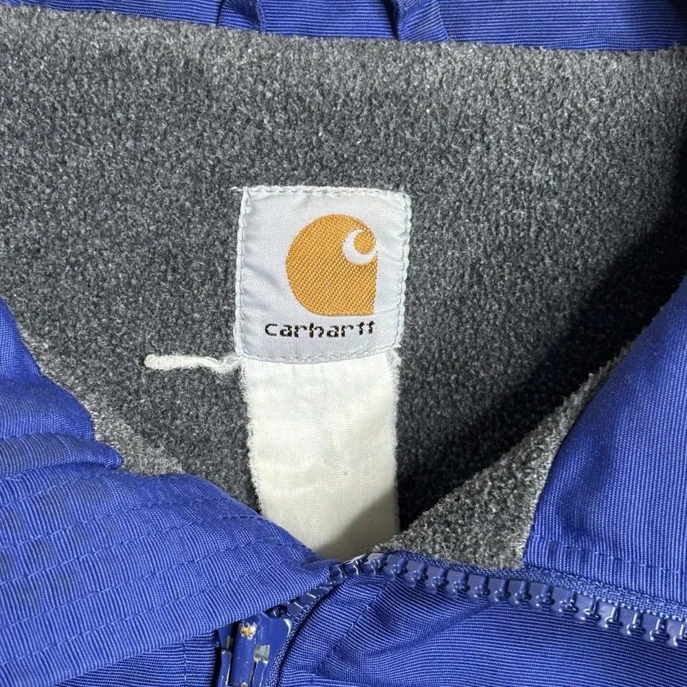 Vintage Carhartt Jacket Mens L -Blue Waterproof Fleece Lined Bomber  J72 COB-90s